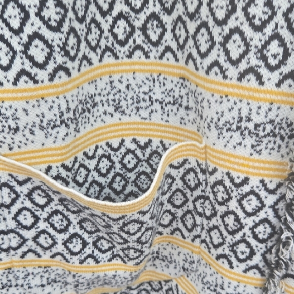 Skies Are Blue Patterned Cardigan with Yellow and Black Stripes - Picture 6 of 8